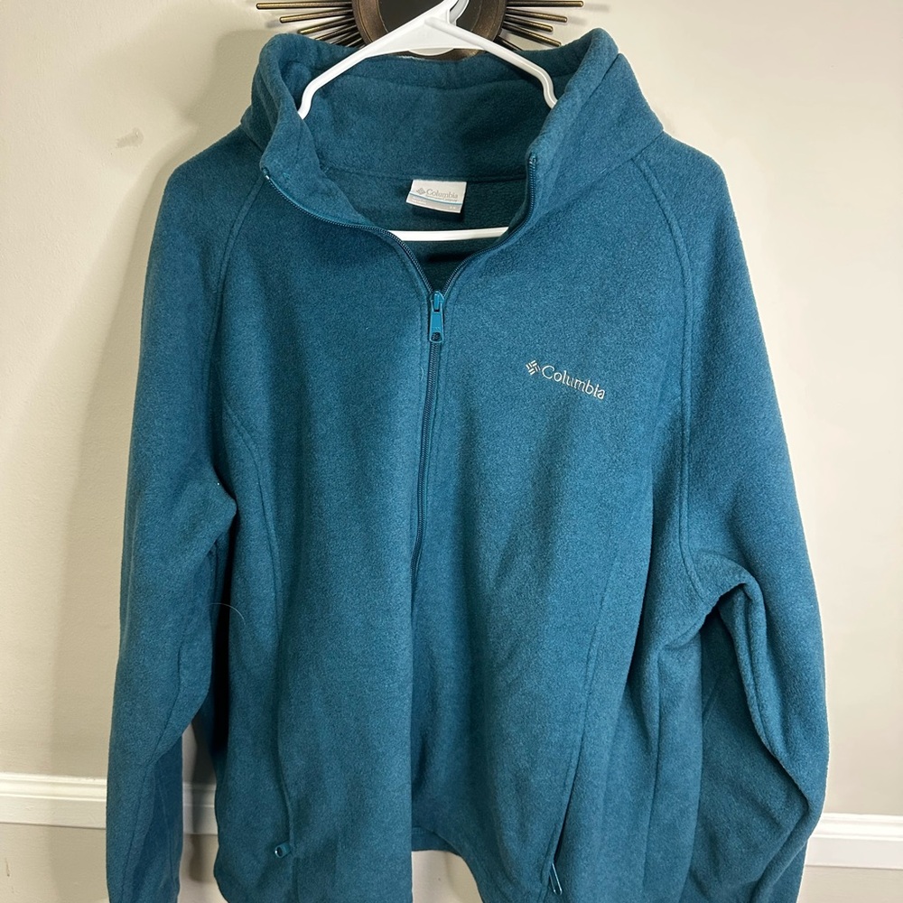 Columbia Blue Hooded Fleece Jacket